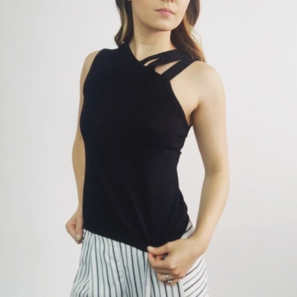 Givenchy Tops - Givenchy Paris Black Knit Strappy Top